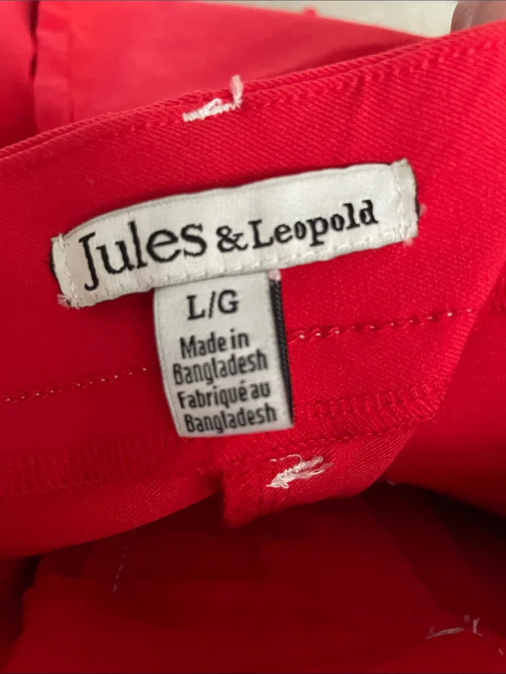 Jules & Leopold Red Wide Leg Cropped High Waist Pants Sz Large - Picture 7 of 8